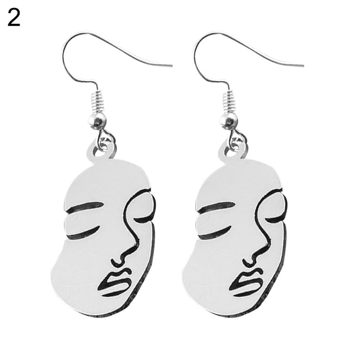 Creative Women Hollow Out Face Dangle Hook Earrings Statement Party Jewelry Gift Image 7