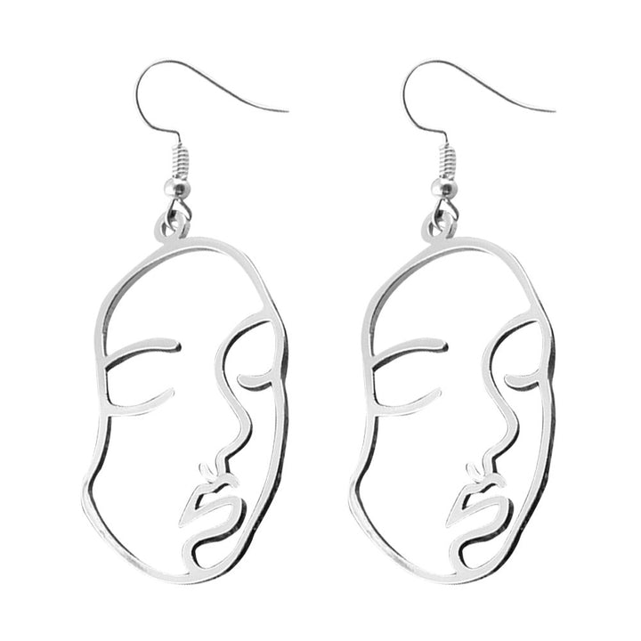 Creative Women Hollow Out Face Dangle Hook Earrings Statement Party Jewelry Gift Image 8