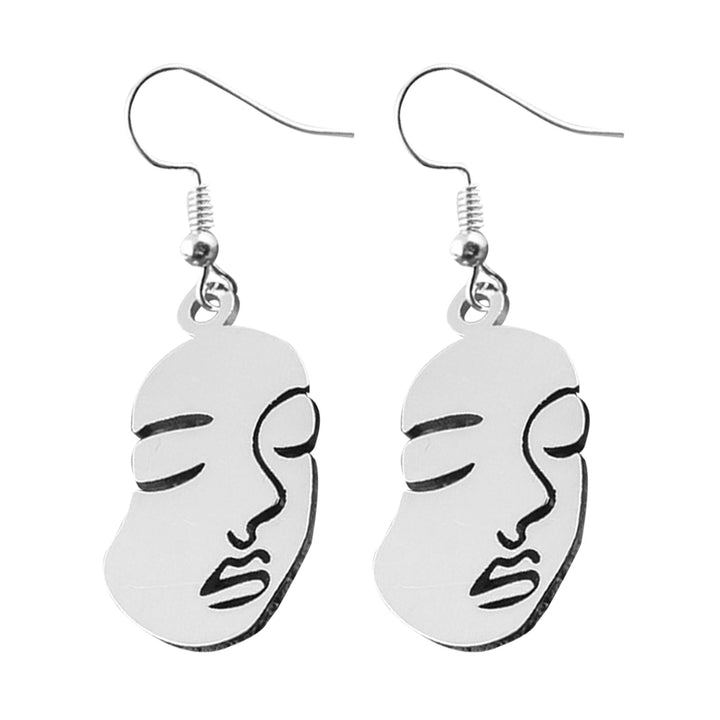 Creative Women Hollow Out Face Dangle Hook Earrings Statement Party Jewelry Gift Image 9