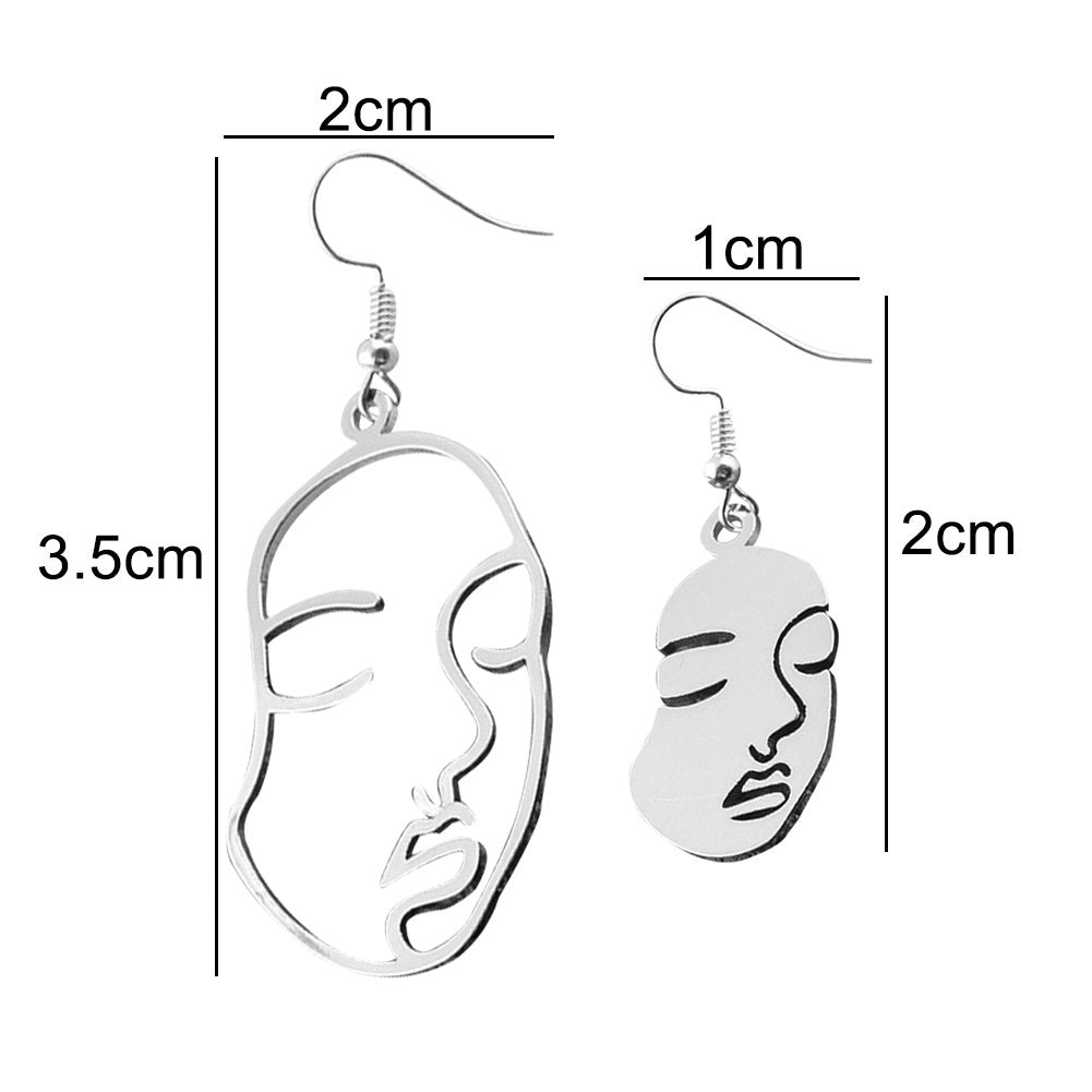 Creative Women Hollow Out Face Dangle Hook Earrings Statement Party Jewelry Gift Image 10