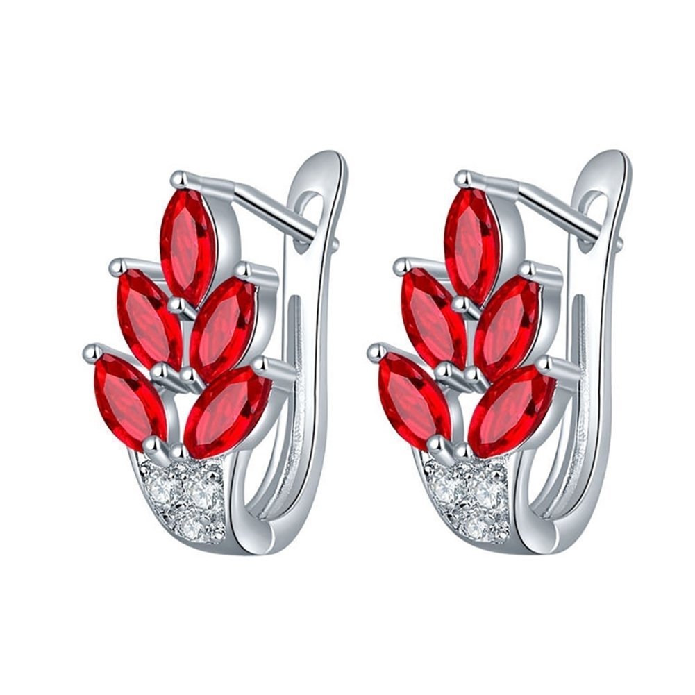 Women Cubic Zirconia Inlaid Huggie Earrings Wedding Engagement Jewelry Gift Image 1