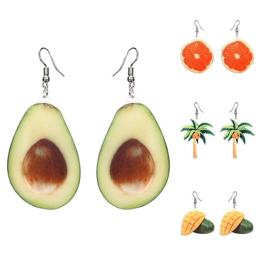 Cute Women Peach Grape Banana Fruit Dangle Hook Earrings Summer Jewelry Gift Image 1