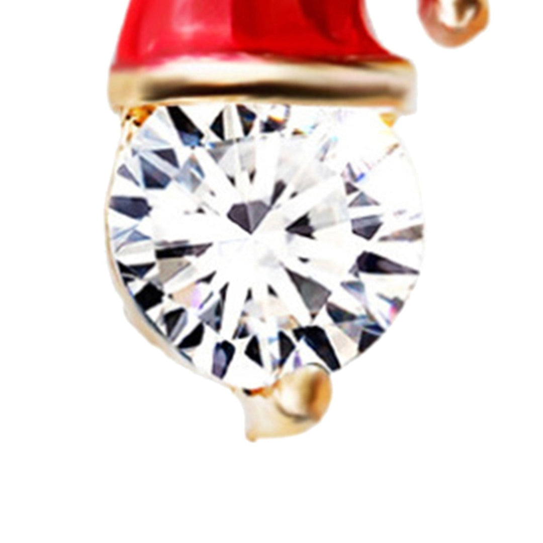 Earrings Christmas Hat Design Exquisite Alloy Rhinestones Inlaid Ear Studs for Women Image 12