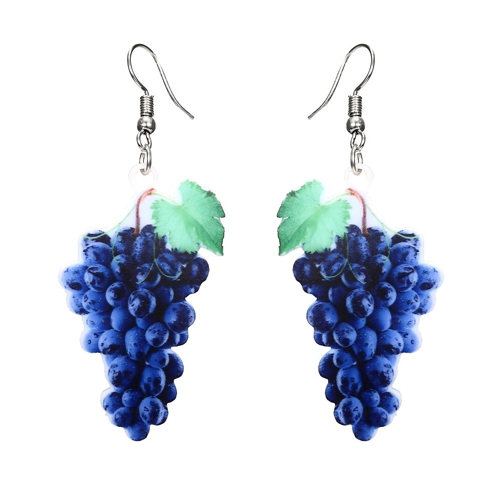 Cute Women Peach Grape Banana Fruit Dangle Hook Earrings Summer Jewelry Gift Image 7