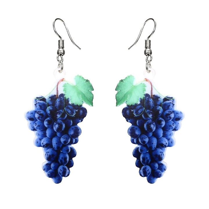 Cute Women Peach Grape Banana Fruit Dangle Hook Earrings Summer Jewelry Gift Image 7