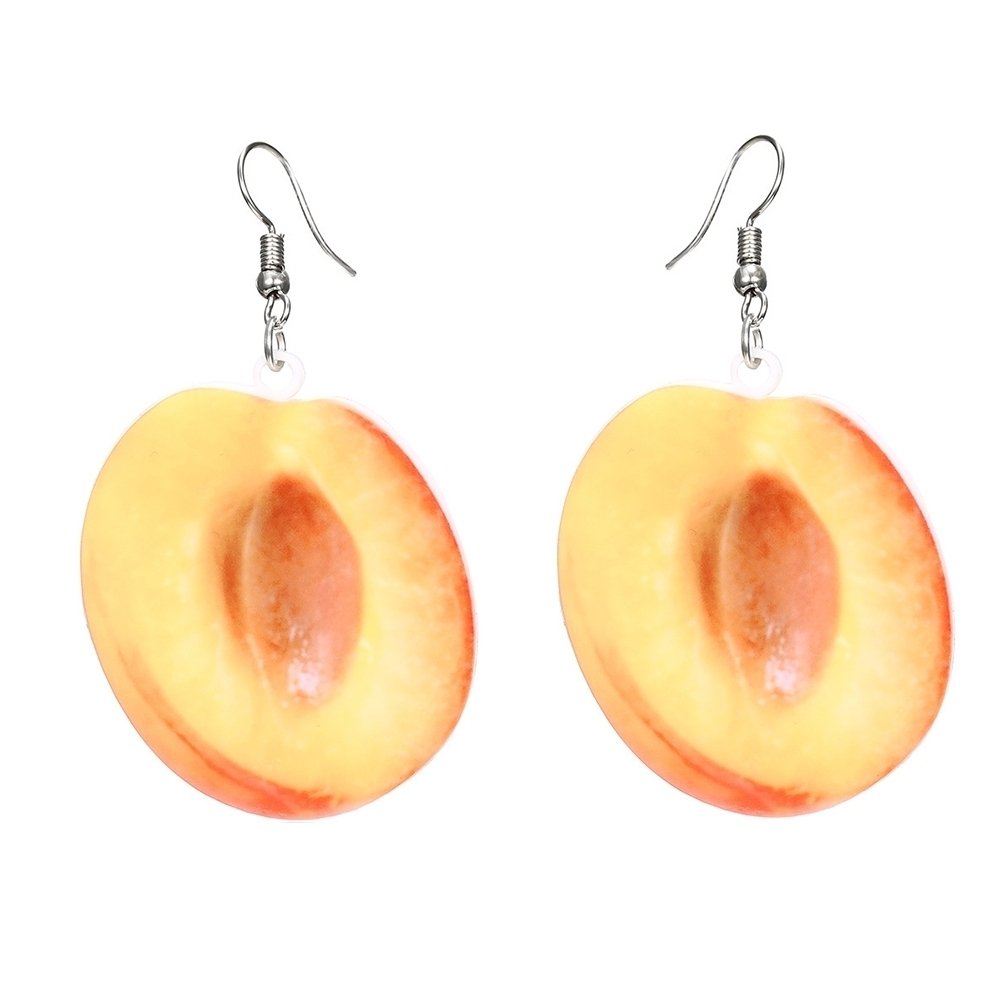 Cute Women Peach Grape Banana Fruit Dangle Hook Earrings Summer Jewelry Gift Image 8