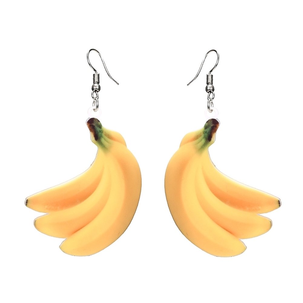 Cute Women Peach Grape Banana Fruit Dangle Hook Earrings Summer Jewelry Gift Image 9