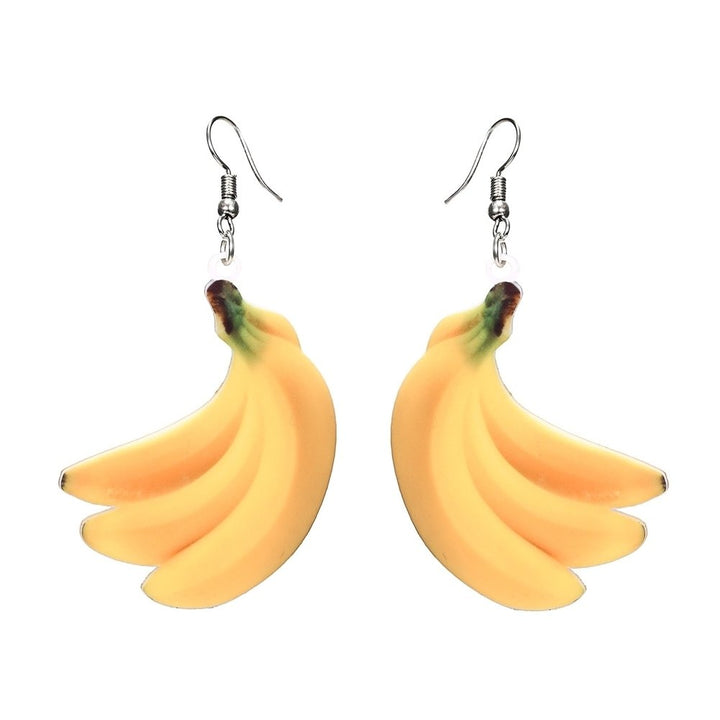 Cute Women Peach Grape Banana Fruit Dangle Hook Earrings Summer Jewelry Gift Image 9