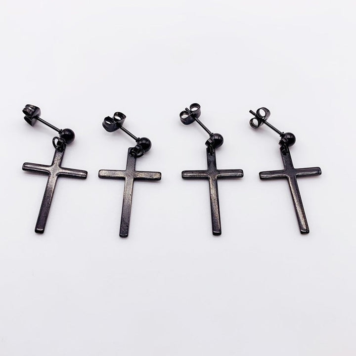 1Pc Punk Men Women Stainless Steel Cross Dangle Ear Stud Earring Party Jewelry Image 4