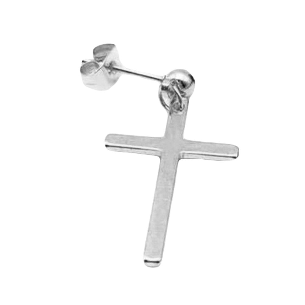 1Pc Punk Men Women Stainless Steel Cross Dangle Ear Stud Earring Party Jewelry Image 9