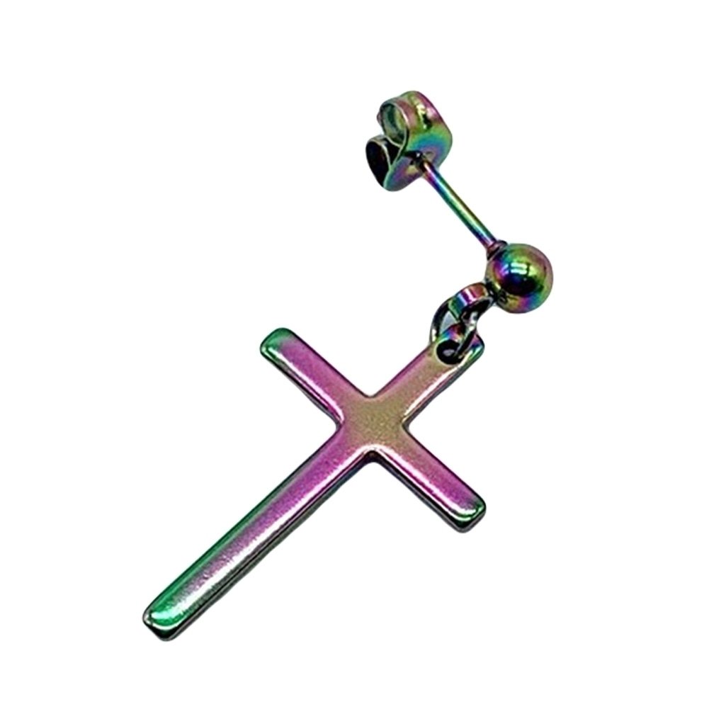 1Pc Punk Men Women Stainless Steel Cross Dangle Ear Stud Earring Party Jewelry Image 10