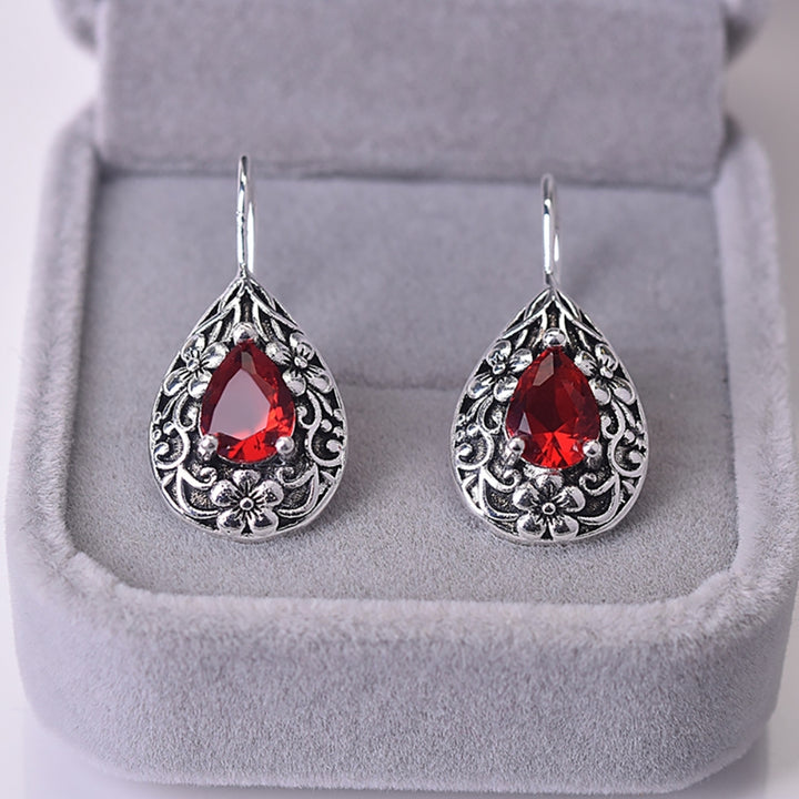 1 Pair Lady Earring Easy-cleaning Brilliant Cute Artificial Gem Ear Drop for Gift Image 3