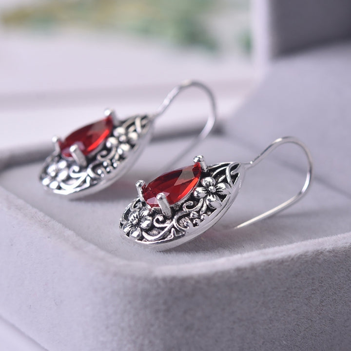 1 Pair Lady Earring Easy-cleaning Brilliant Cute Artificial Gem Ear Drop for Gift Image 6