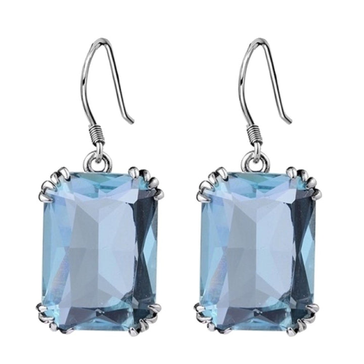 Fashion Party Women Square Cubic Zirconia Pendant Hook Earrings Jewelry Gift Image 9