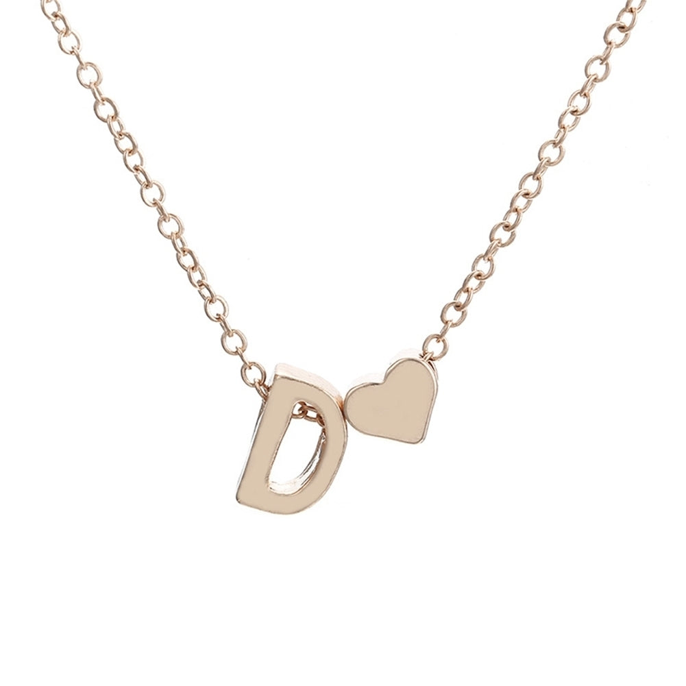 A-Z 26 Capital Letter Heart Pendant Fashion Women Chain Necklace Jewelry Gift Image 4