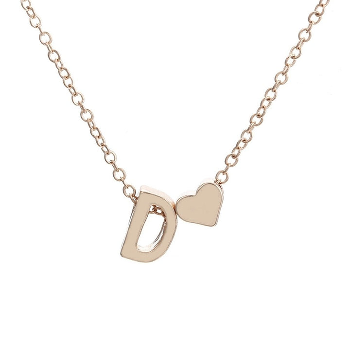 A-Z 26 Capital Letter Heart Pendant Fashion Women Chain Necklace Jewelry Gift Image 1