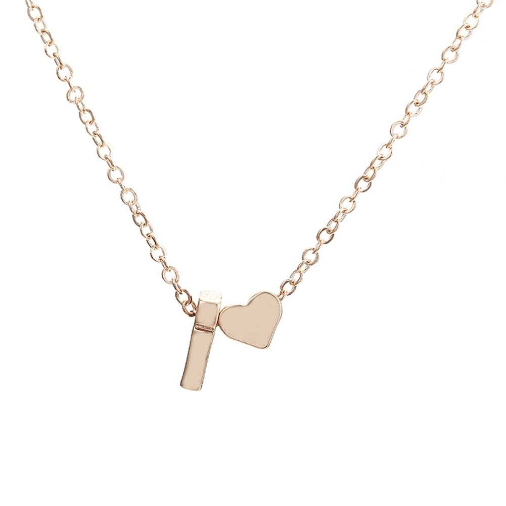 A-Z 26 Capital Letter Heart Pendant Fashion Women Chain Necklace Jewelry Gift Image 1