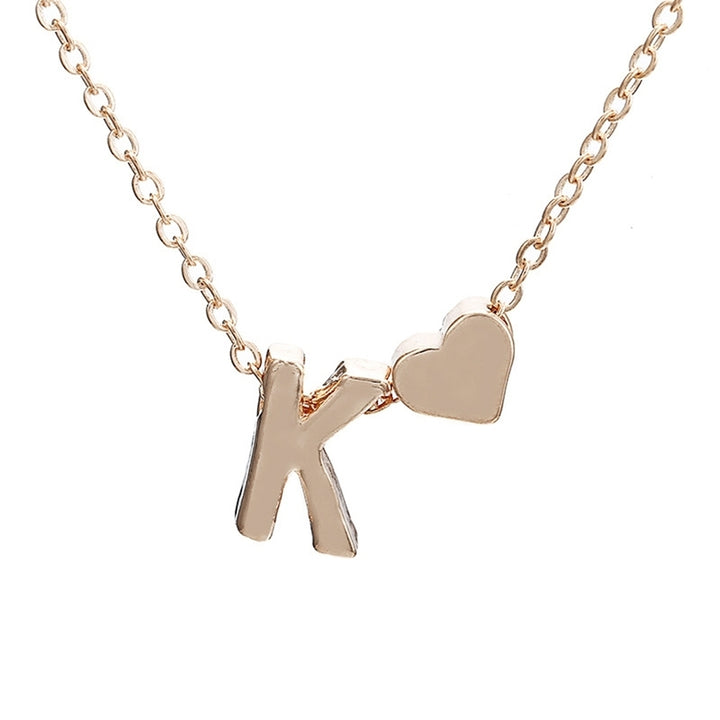 A-Z 26 Capital Letter Heart Pendant Fashion Women Chain Necklace Jewelry Gift Image 12