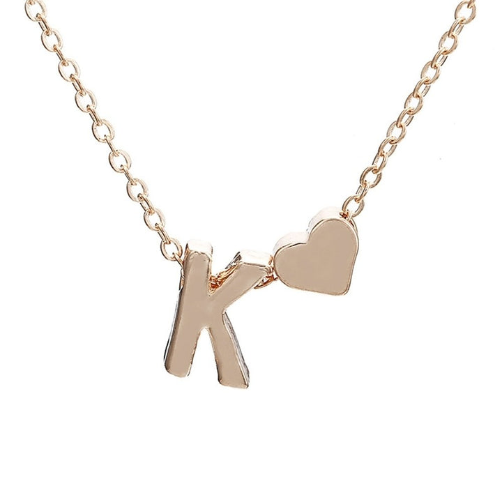 A-Z 26 Capital Letter Heart Pendant Fashion Women Chain Necklace Jewelry Gift Image 1