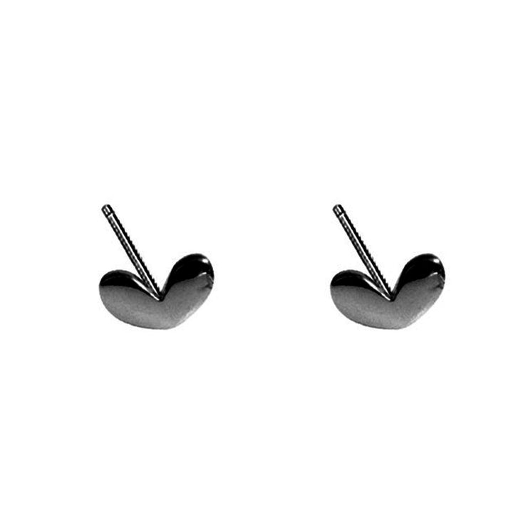 Sweet Women Silver Plated Mini Love Heart Stud Earrings Jewelry Birthday Gift Image 3