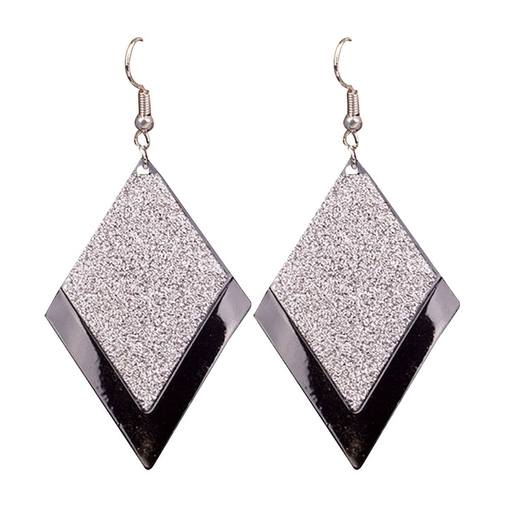 Fashion Geometric Rhombus Frosted Drop Dangle Women Hook Earrings Jewelry Gift Image 7