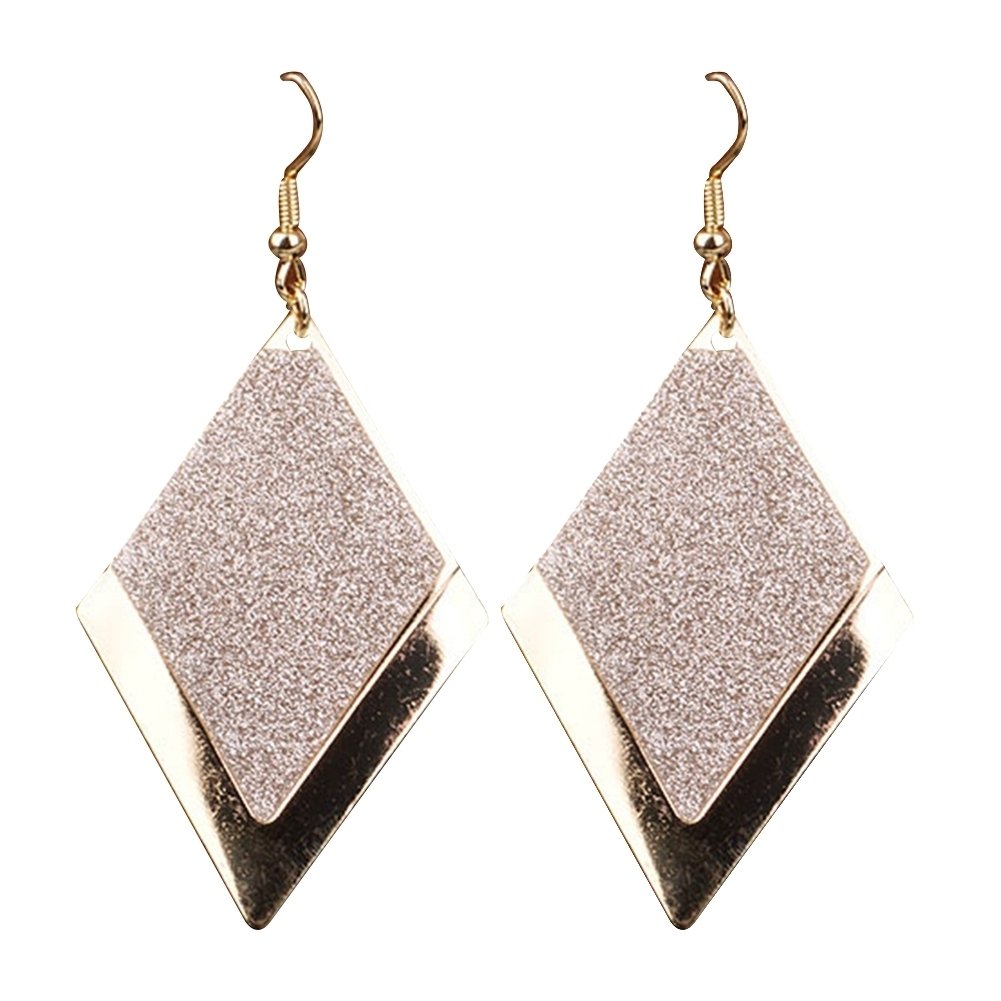 Fashion Geometric Rhombus Frosted Drop Dangle Women Hook Earrings Jewelry Gift Image 8