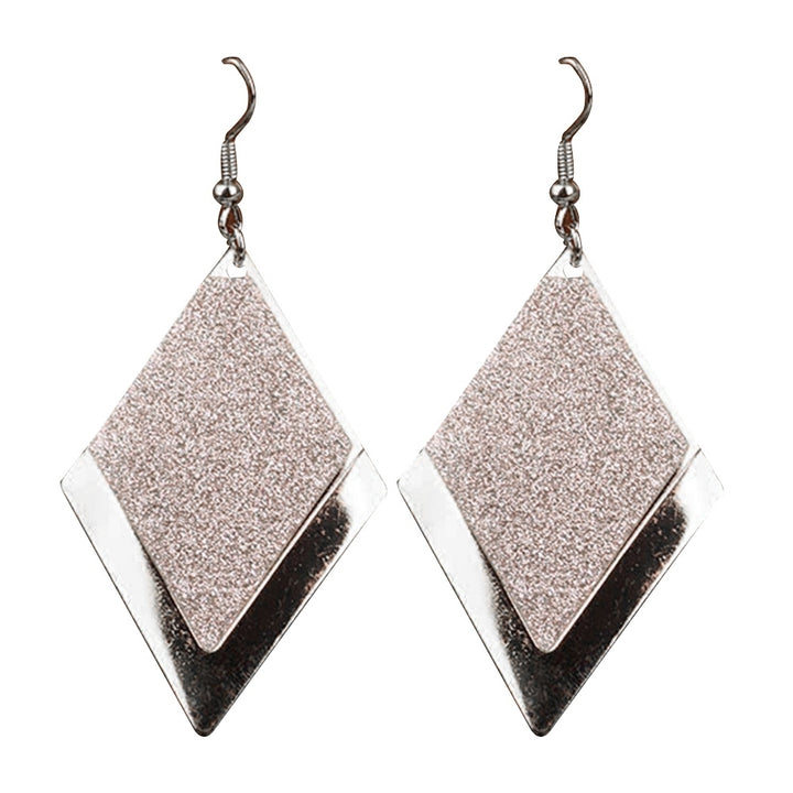 Fashion Geometric Rhombus Frosted Drop Dangle Women Hook Earrings Jewelry Gift Image 9