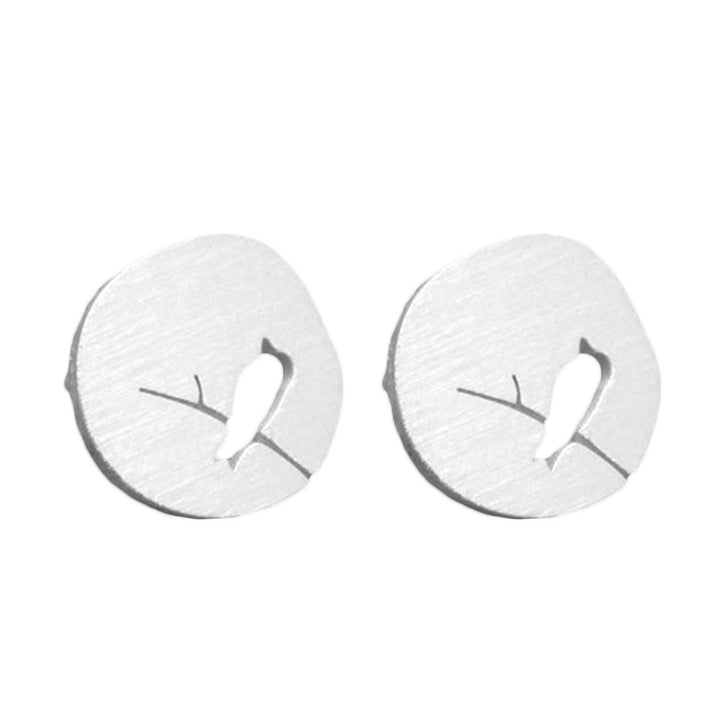 Cute Women Hollow Bird Branch Irregular Geometric Ear Stud Earrings Jewelry Gift Image 9