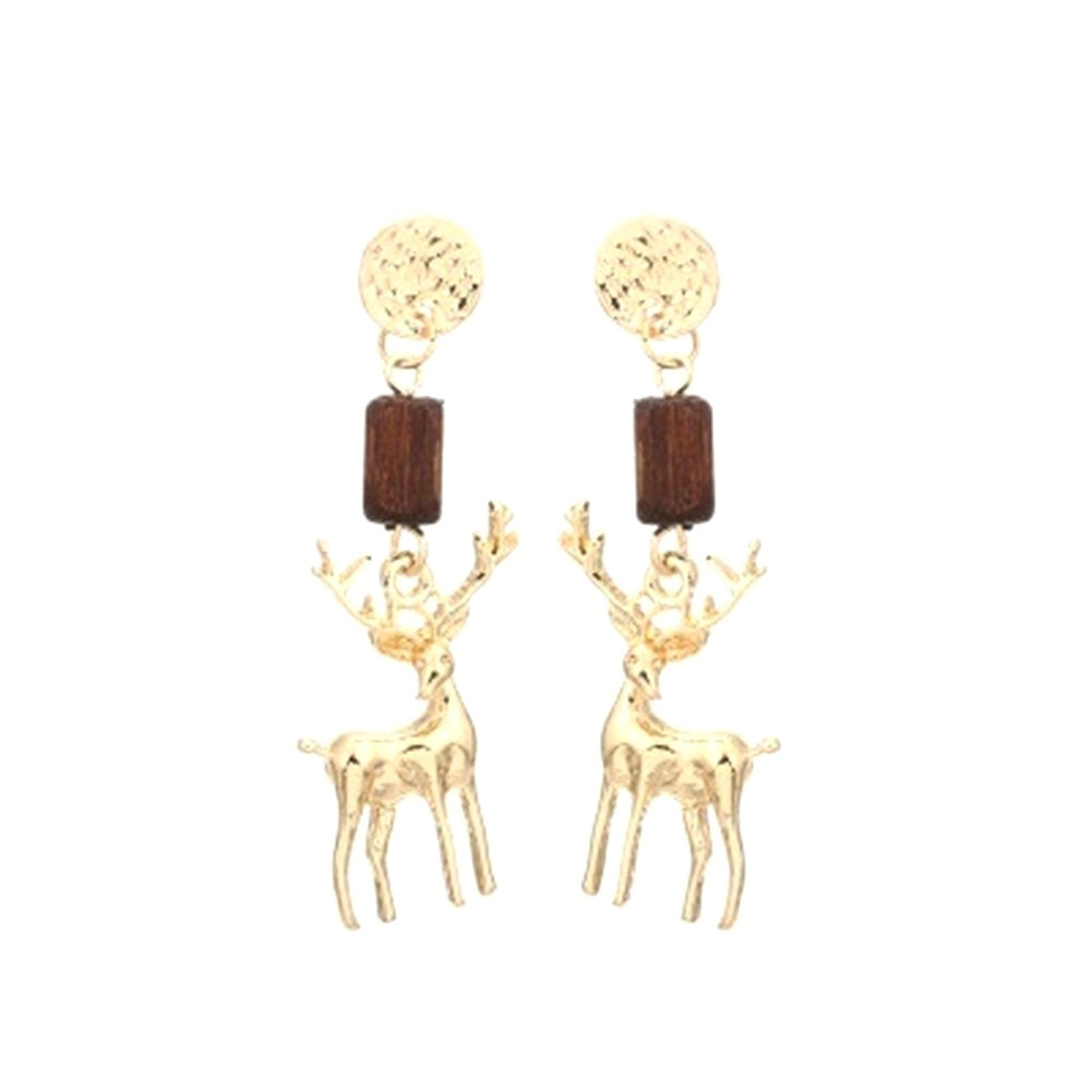 Cute Women Elk Dangle Drop Ear Stud Clip On Earrings Christmas Jewelry Gift Image 8