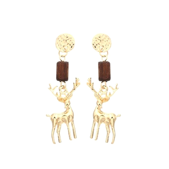 Cute Women Elk Dangle Drop Ear Stud Clip On Earrings Christmas Jewelry Gift Image 8