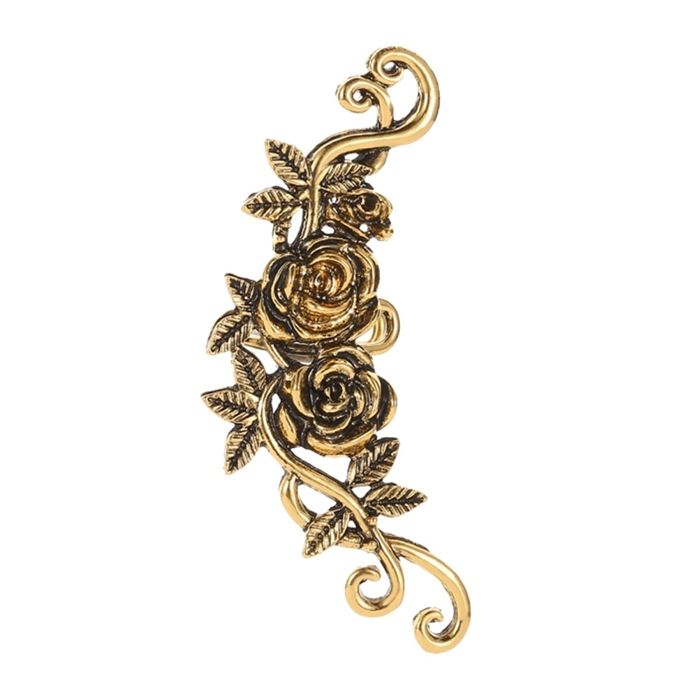 1Pc Women Carved Rose Flower Ear Cuff Clip On Earring No Piercing Helix Jewelry Image 6