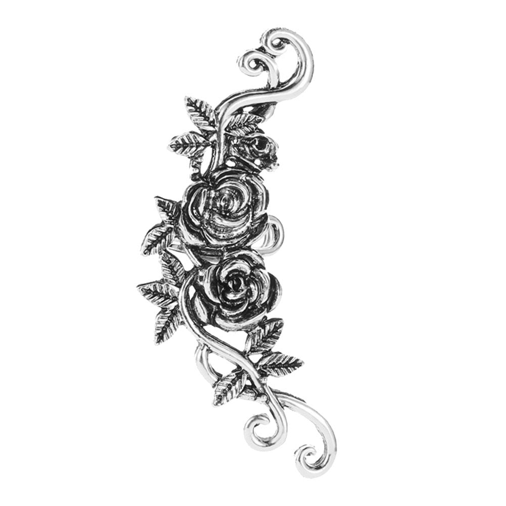 1Pc Women Carved Rose Flower Ear Cuff Clip On Earring No Piercing Helix Jewelry Image 7