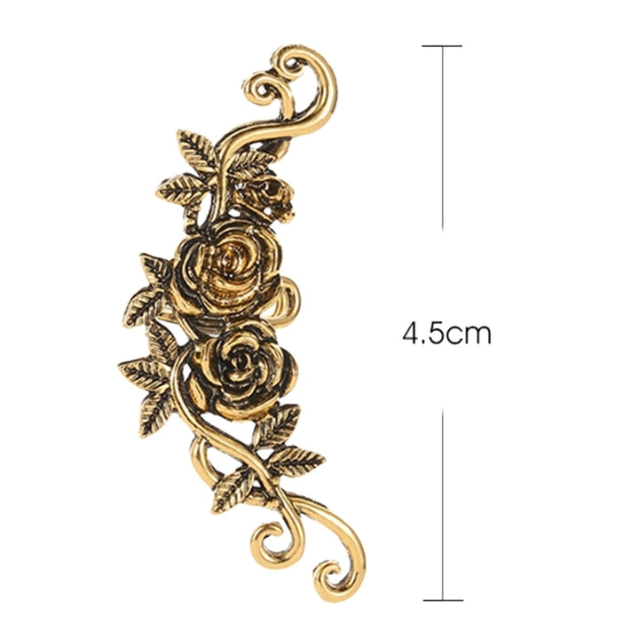 1Pc Women Carved Rose Flower Ear Cuff Clip On Earring No Piercing Helix Jewelry Image 8