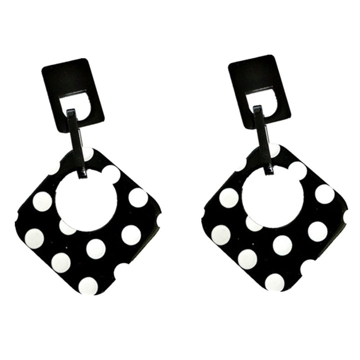 Women Polka Dot Hollow Rhombus Geometric Dangle Ear Stud Cuff Earrings Jewelry Image 1