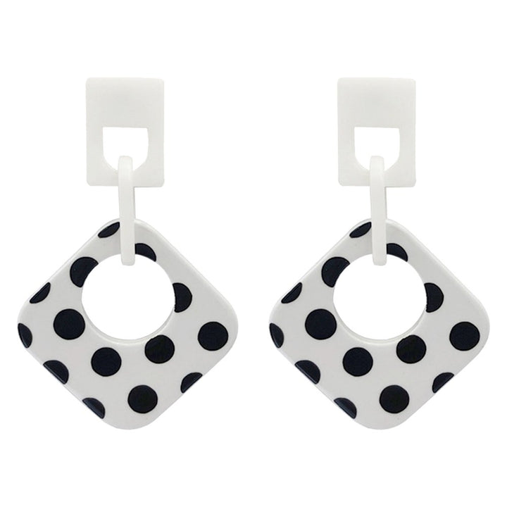 Women Polka Dot Hollow Rhombus Geometric Dangle Ear Stud Cuff Earrings Jewelry Image 1