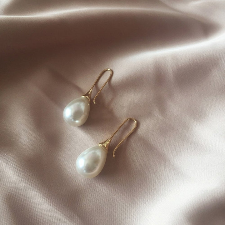 Baroque Lady Teardrop Faux Pearl Dangle Hook Earrings Wedding Party Jewelry Gift Image 9