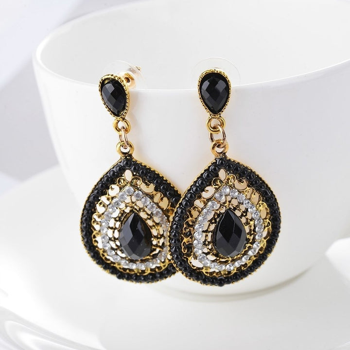 Boho Women Rhinestone Water Drop Dangle Ear Stud Earrings Party Jewelry Gift Image 3