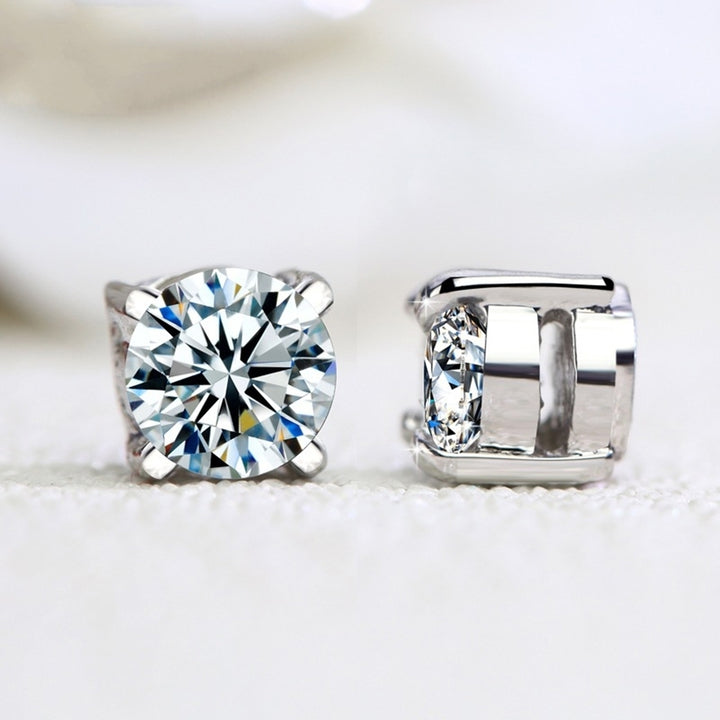 Men Women Rhinestone Inlaid Magnetic Ear Stud Earrings Non Piercing Jewelry Gift Image 1