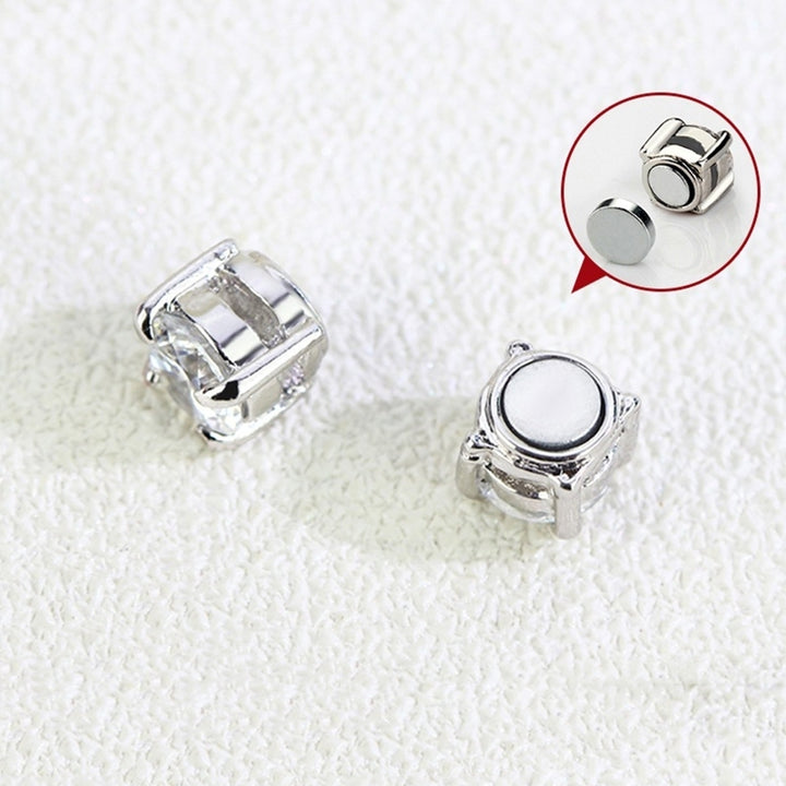 Men Women Rhinestone Inlaid Magnetic Ear Stud Earrings Non Piercing Jewelry Gift Image 10