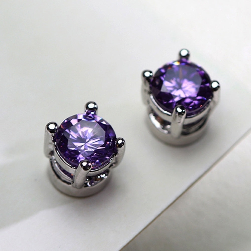 Men Women Rhinestone Inlaid Magnetic Ear Stud Earrings Non Piercing Jewelry Gift Image 12