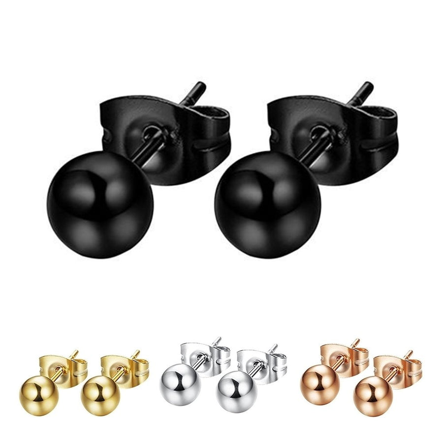 Fashion Unisex Silver Plated Ball Ear Stud Earrings Piercing Party Jewelry Gift Image 1