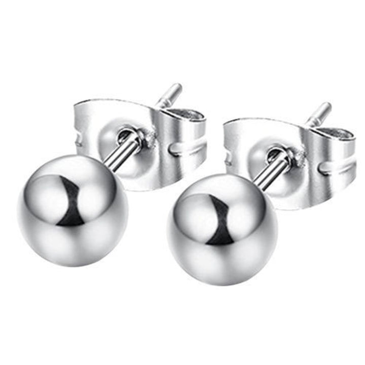 Fashion Unisex Silver Plated Ball Ear Stud Earrings Piercing Party Jewelry Gift Image 4