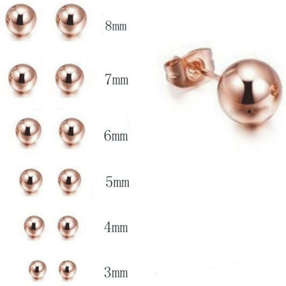 Fashion Unisex Silver Plated Ball Ear Stud Earrings Piercing Party Jewelry Gift Image 10