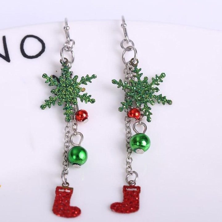 Cute Women Christmas Snowflake Boots Dangle Drop Hook Earrings Jewelry Gift Image 4