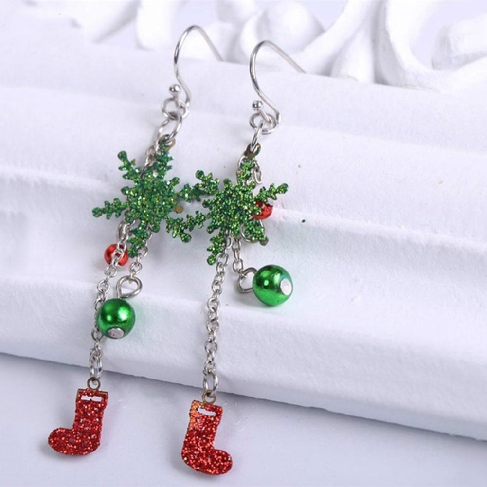 Cute Women Christmas Snowflake Boots Dangle Drop Hook Earrings Jewelry Gift Image 4