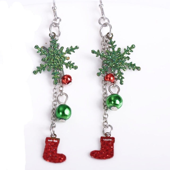 Cute Women Christmas Snowflake Boots Dangle Drop Hook Earrings Jewelry Gift Image 6