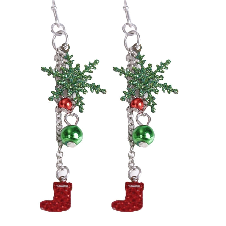 Cute Women Christmas Snowflake Boots Dangle Drop Hook Earrings Jewelry Gift Image 7