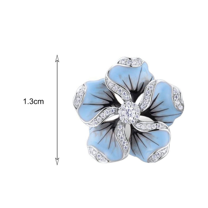 Earrings Flower Design Hypoallergenic Alloy Cubic Zircon Earrings for Daily Life Image 4