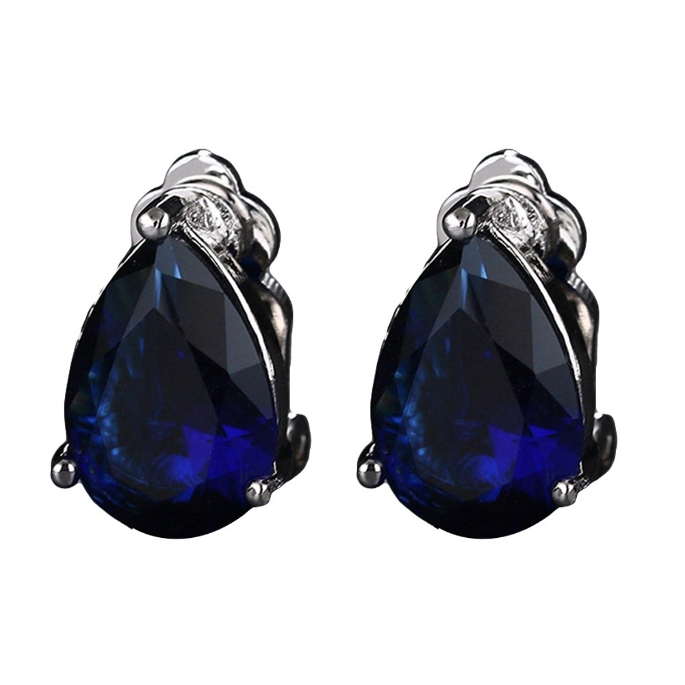 Fashion Women Water Drop Cubic Zirconia Clip On Earrings Party Jewelry Gift Image 4