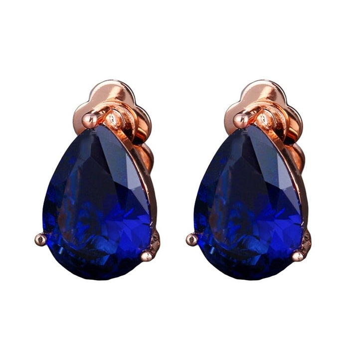 Fashion Women Water Drop Cubic Zirconia Clip On Earrings Party Jewelry Gift Image 4